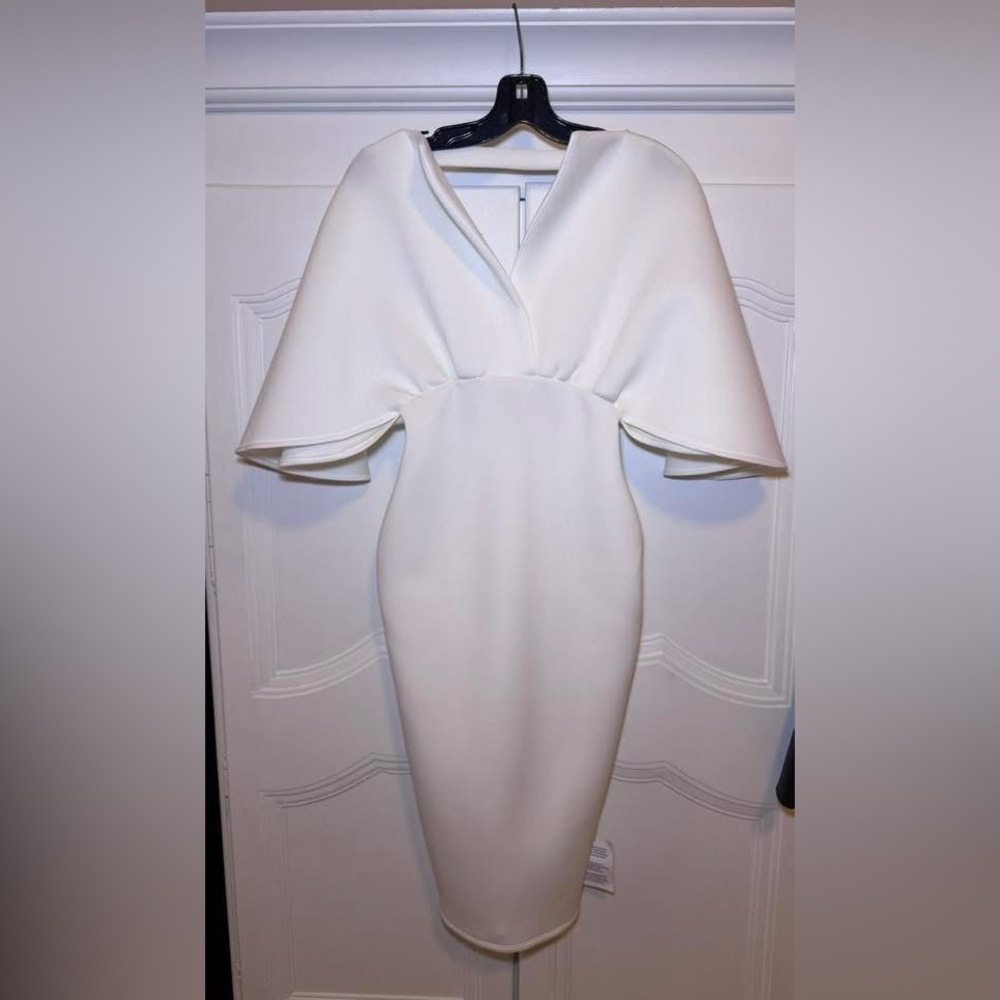ASOS White Scuba/Neoprene Cocktail Dress. NWT. Size 4
